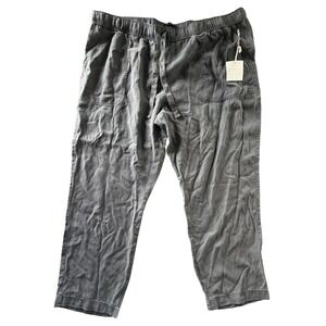Jones New York Gray Lyocell Drawstring Pull On Crop Pants Plus Size 2X NEW NWT